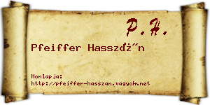 Pfeiffer Hasszán névjegykártya